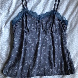 Sz 2 American Eagle silk lace spaghetti purple top